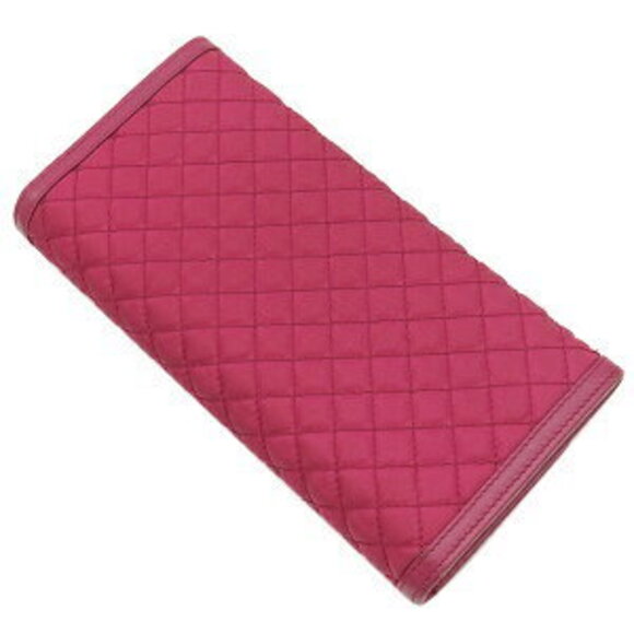 Prada Tessuto Quilted Wallet Nylon Red Bifold Logo Pass - Picture 2 of 14